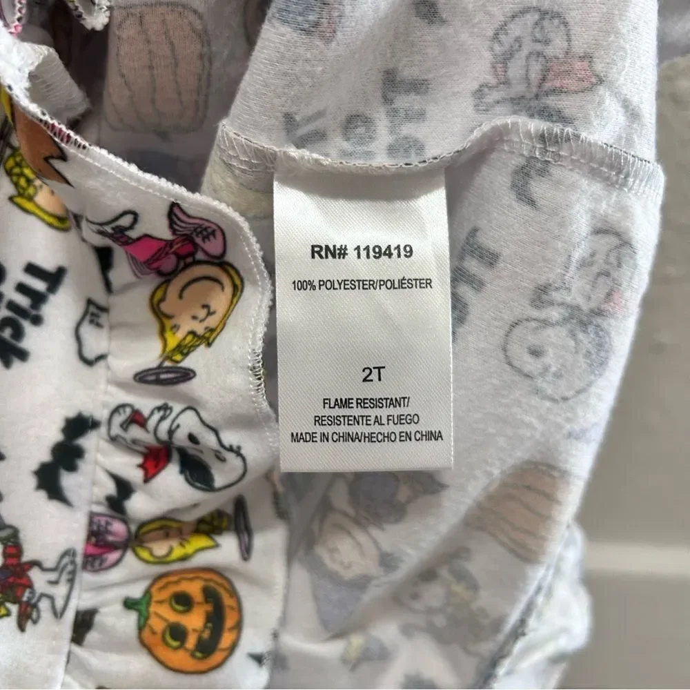 Peanuts Halloween White & Orange Night Gown 2T